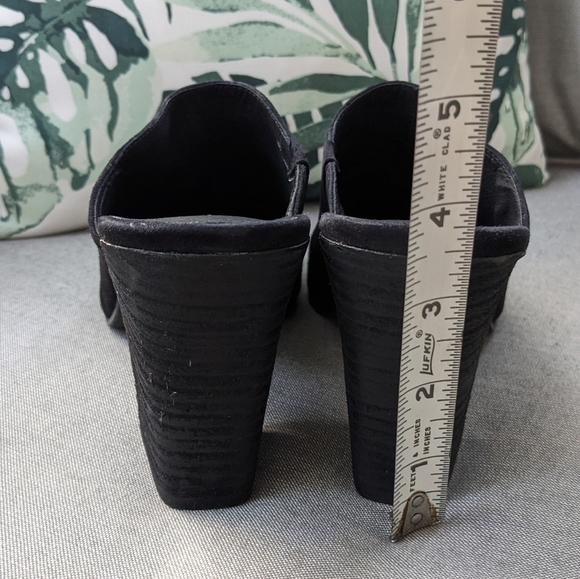 Eileen Fisher Prana suede almond toe wooden stacked block heel mule Size 10 - Picture 3 of 5